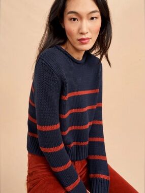 La Ligne Mini Marina Sweater size: M color: Navy/Rust